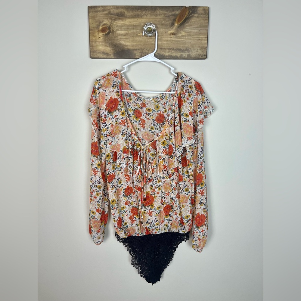 Intimately Free People- Say it to Me Floral Bodysuit- size Large